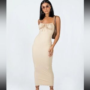 Slow Dancing Maxi Dress Beige